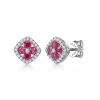 Best Gabriel & Co. 14K White Gold Diamond and Ruby Stud Earrings