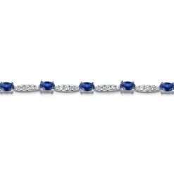 Hot Gabriel & Co. 14K White Gold Diamond and Sapphire Tennis Bracelet