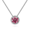 New Gabriel & Co. 14K White Gold Diamond and Sapphire Necklace