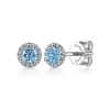 Sale Gabriel & Co. 14K White Gold Diamond and Swiss Blue Topaz Stud Earrings