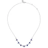 Discount Gabriel & Co. 14K White Gold Diamond and Teardrop Blue Sapphire Station Necklace