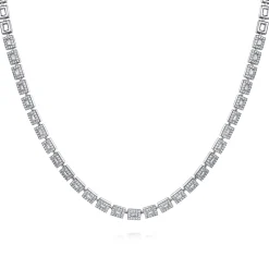 Online Gabriel & Co. 14K White Gold Diamond Baguette Halo Station Necklace