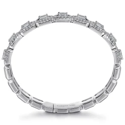New Gabriel & Co. 18K White Gold Diamond Bangle