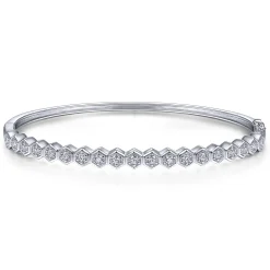 New Gabriel & Co. 14K White Gold Diamond Bangle