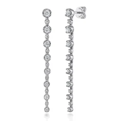 Hot Gabriel & Co. 14K White Gold Diamond Bar Earrings