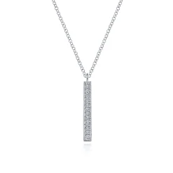 Online Gabriel & Co. 14K White Gold Diamond Bar Pendant Necklace