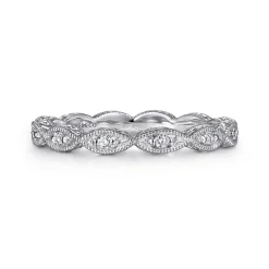 Best Gabriel & Co. 14K White Gold Diamond Bujukan Marquise Station Ring