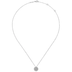 Best Gabriel & Co. 18K White Gold Diamond Burst Pendant Necklace