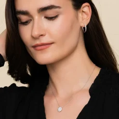 Best Gabriel & Co. 18K White Gold Diamond Burst Pendant Necklace