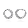Clearance Gabriel & Co. 14K White Gold Diamond Bypass Hoop Earrings