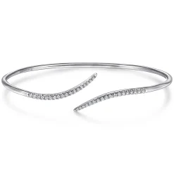 Outlet Gabriel & Co. 14K White Gold Diamond Bypass Open Bangle