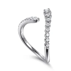 Best Gabriel & Co. 14K White Gold Diamond Bypass Ring