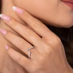Best Gabriel & Co. 14K White Gold Diamond Bypass Ring