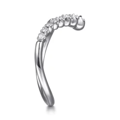 Best Gabriel & Co. 14K White Gold Diamond Bypass Ring