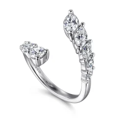 New Gabriel & Co. 18K White Gold Diamond Bypass Ring