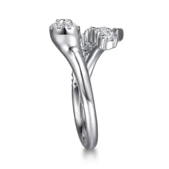 Discount Gabriel & Co. 14K White Gold Diamond Bypass Ring