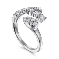 Discount Gabriel & Co. 14K White Gold Diamond Bypass Ring