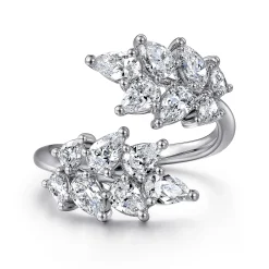 Clearance Gabriel & Co. 18K White Gold Diamond Bypass Ring