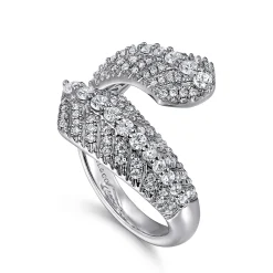 Clearance Gabriel & Co. 14K White Gold Diamond Bypass Ring
