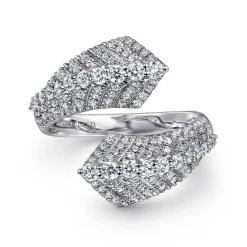 Clearance Gabriel & Co. 14K White Gold Diamond Bypass Ring