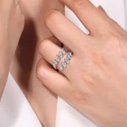 Discount Gabriel & Co. 18K White Gold Diamond Bypass Ring