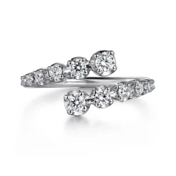 New Gabriel & Co. 14K White Gold Diamond Bypass Ring