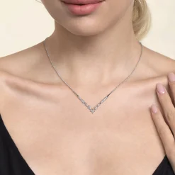 Clearance Gabriel & Co. 14K White Gold Diamond Chevron Necklace