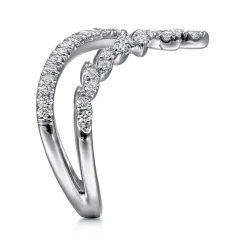 Online Gabriel & Co. 14K White Gold Diamond Chevron Ring