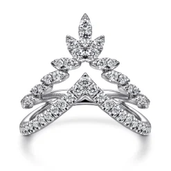 Online Gabriel & Co. 14K White Gold Diamond Chevron Ring