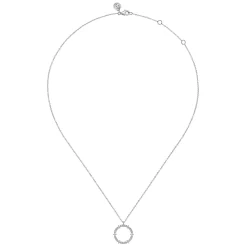 Clearance Gabriel & Co. 14K White Gold Diamond Circle Pendant Necklace