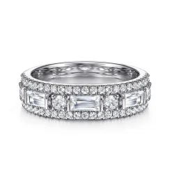 Best Gabriel & Co. 14K White Gold Diamond Classic Band Ring