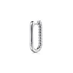 Sale Gabriel & Co. 14K White Gold Diamond Classic Elongated Oval Hoop Earrings