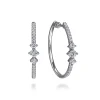 Sale Gabriel & Co. 14K White Gold Diamond Classic Hoop Earrings