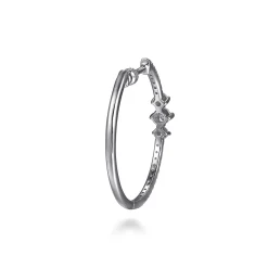 Sale Gabriel & Co. 14K White Gold Diamond Classic Hoop Earrings