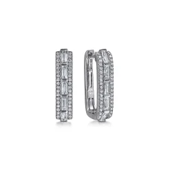 Discount Gabriel & Co. 14K White Gold Diamond Classic Hoop Earrings