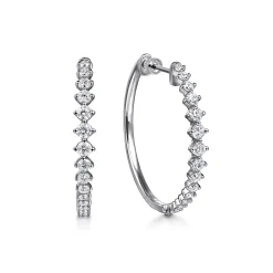 Gabriel & Co. 14K White Gold Diamond Classic Hoop Earrings