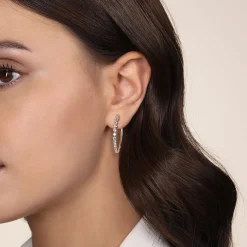 Gabriel & Co. 14K White Gold Diamond Classic Hoop Earrings