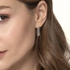 Outlet Gabriel & Co. 14K White Gold Diamond Classic Paperclip Hoop Earrings