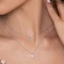 Online Gabriel & Co. 14K White Gold Diamond Clover Pendant Necklace