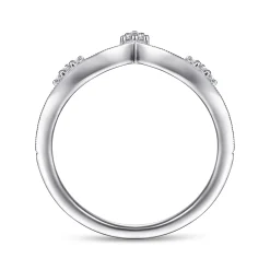 Hot Gabriel & Co. 14K White Gold Diamond Cluster Chevron Ring