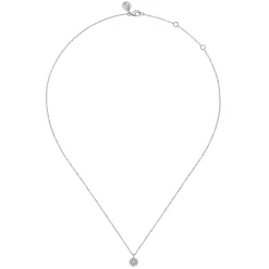 Hot Gabriel & Co. 14K White Gold Diamond Cluster Flower Pendant Necklace