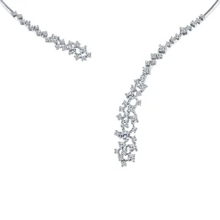 Online Gabriel & Co. 18K White Gold Diamond Cluster Open Choker Necklace
