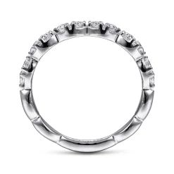 Clearance Gabriel & Co. 14K White Gold Diamond Cluster Stackable Ring