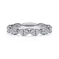 Clearance Gabriel & Co. 14K White Gold Diamond Cluster Stackable Ring