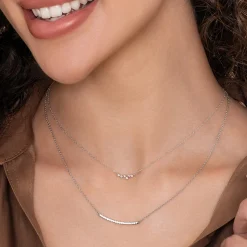 Outlet Gabriel & Co. 14K White Gold Diamond Constellation Bar Necklace