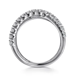 Gabriel & Co. 14K White Gold Diamond Criss Cross Ring