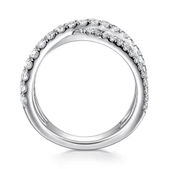 Gabriel & Co. 14K White Gold Diamond Criss Cross Ring