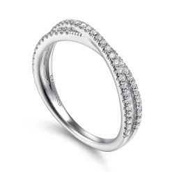 Online Gabriel & Co. 14K White Gold Diamond Criss Cross Ring