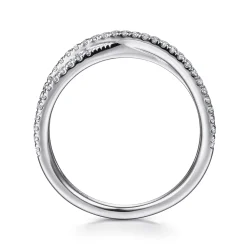 Online Gabriel & Co. 14K White Gold Diamond Criss Cross Ring