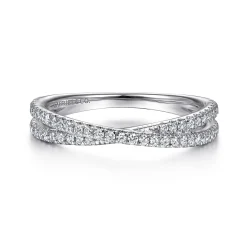 Online Gabriel & Co. 14K White Gold Diamond Criss Cross Ring